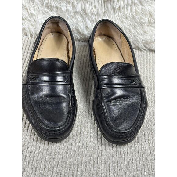 SAS Gentle Step Shoes Womens Size 7 Black Leather Penny Loafer Comfort Slip On - Picture 1 of 10